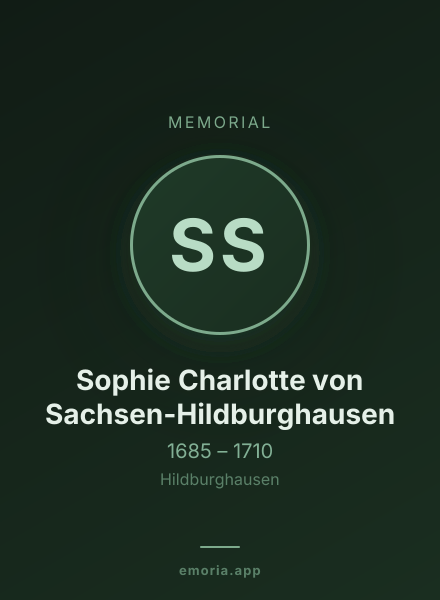 Memorial portrait of Sophie Charlotte von Sachsen-Hildburghausen