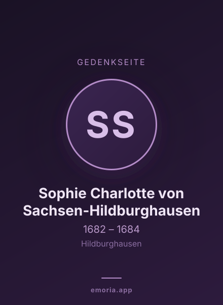 Gedenkportrait von Sophie Charlotte von Sachsen-Hildburghausen