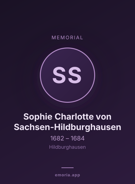 Memorial portrait of Sophie Charlotte von Sachsen-Hildburghausen