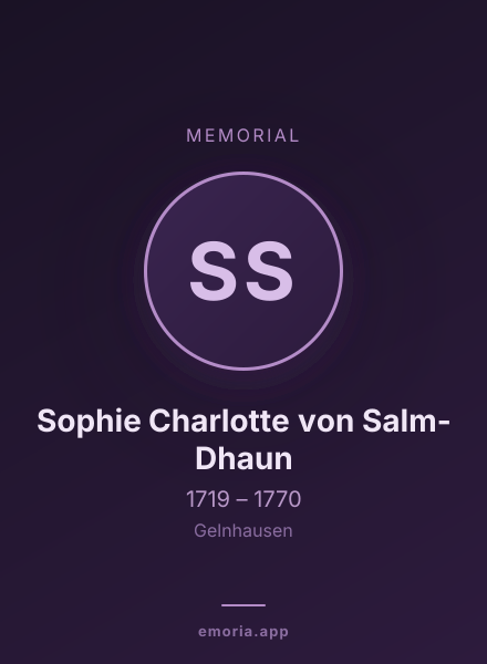 Memorial portrait of Sophie Charlotte von Salm-Dhaun