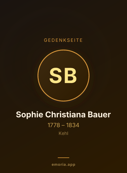 Gedenkportrait von Sophie Christiana Bauer
