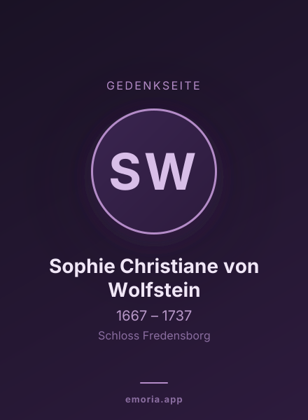 Gedenkportrait von Sophie Christiane von Wolfstein