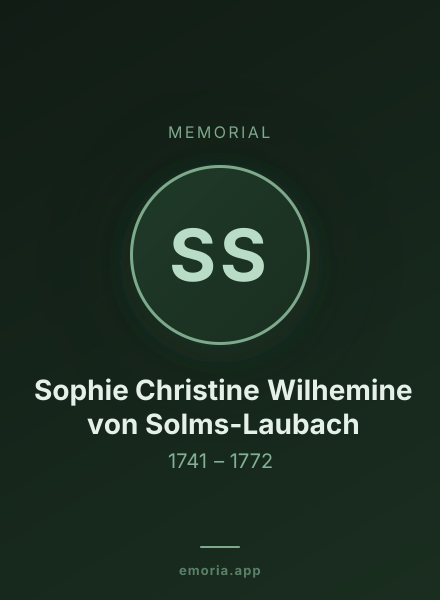 Memorial portrait of Sophie Christine Wilhemine von Solms-Laubach