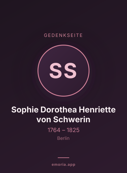 Gedenkportrait von Sophie Dorothea Henriette von Schwerin