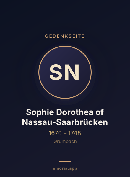 Gedenkportrait von Sophie Dorothea of Nassau-Saarbrücken