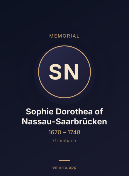 Memorial portrait of Sophie Dorothea of Nassau-Saarbrücken