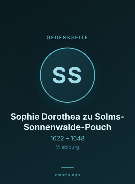 Gedenkportrait von Sophie Dorothea zu Solms-Sonnenwalde-Pouch
