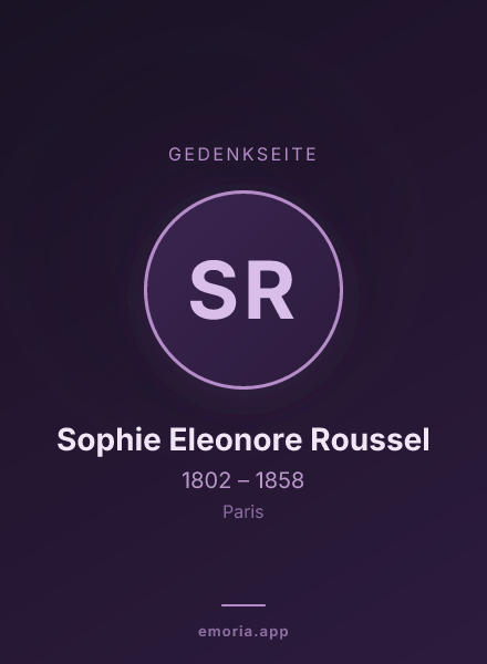 Gedenkportrait von Sophie Eleonore Roussel