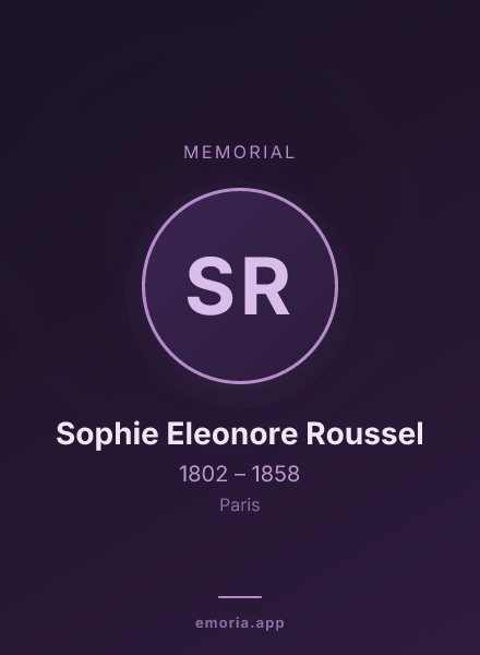 Memorial portrait of Sophie Eleonore Roussel