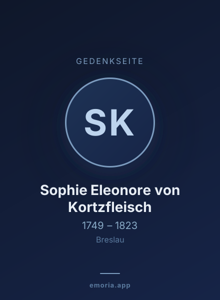 Gedenkportrait von Sophie Eleonore von Kortzfleisch
