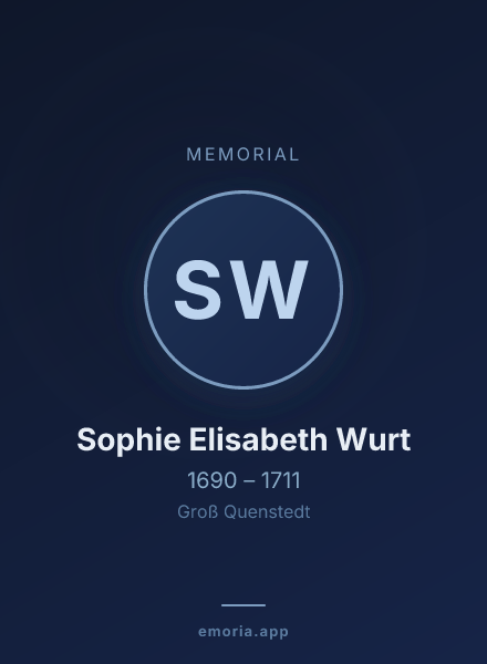 Memorial portrait of Sophie Elisabeth Wurt