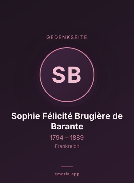 Gedenkportrait von Sophie Félicité Brugière de Barante