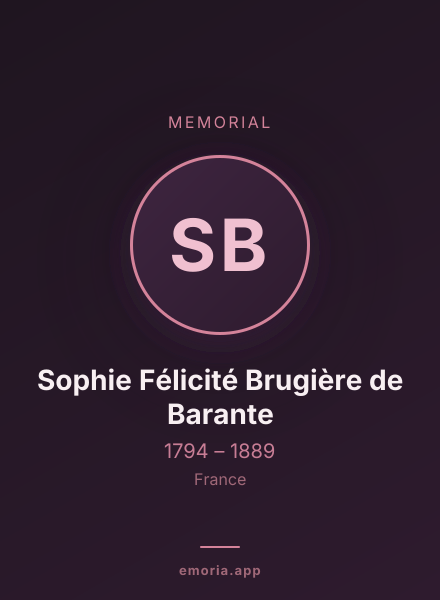 Memorial portrait of Sophie Félicité Brugière de Barante
