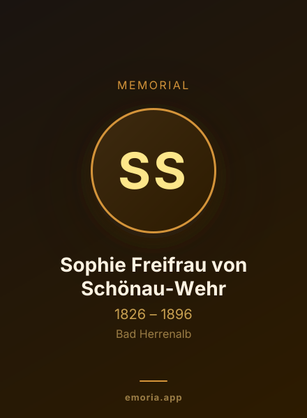 Memorial portrait of Sophie Freifrau von Schönau-Wehr