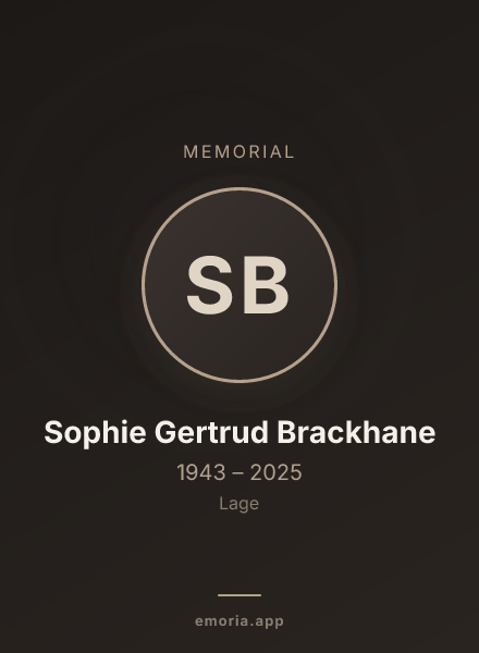 Memorial portrait of Sophie Gertrud Brackhane