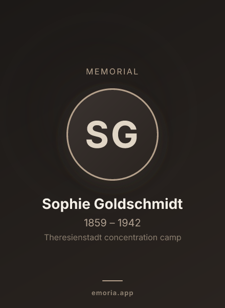 Memorial portrait of Sophie Goldschmidt