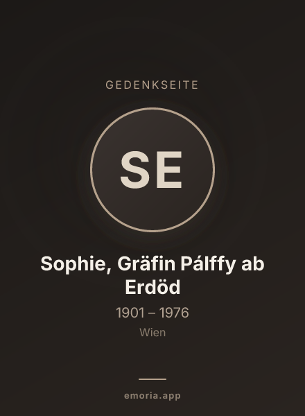 Gedenkportrait von Sophie, Gräfin Pálffy ab Erdöd