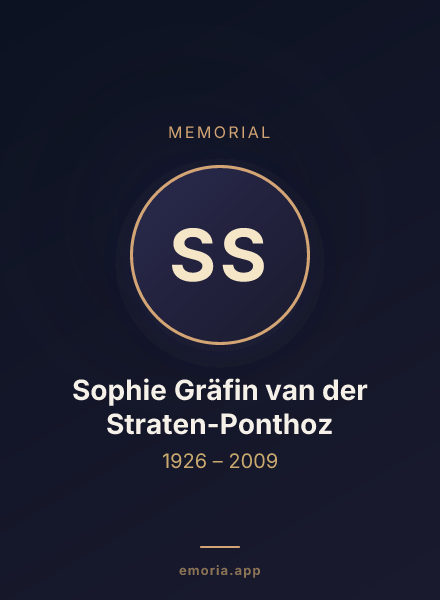 Memorial portrait of Sophie Gräfin van der Straten-Ponthoz