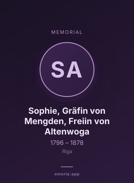 Memorial portrait of Sophie, Gräfin von Mengden, Freiin von Altenwoga