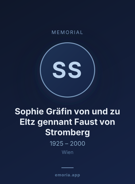 Memorial portrait of Sophie Gräfin von und zu Eltz gennant Faust von Stromberg