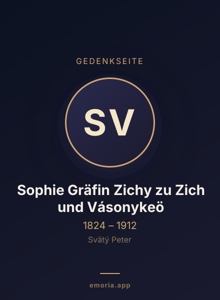 Gedenkportrait von Sophie Gräfin Zichy zu Zich und Vásonykeö