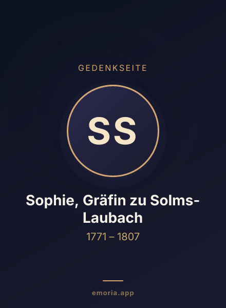 Gedenkportrait von Sophie, Gräfin zu Solms-Laubach