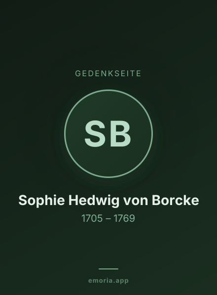 Gedenkportrait von Sophie Hedwig von Borcke