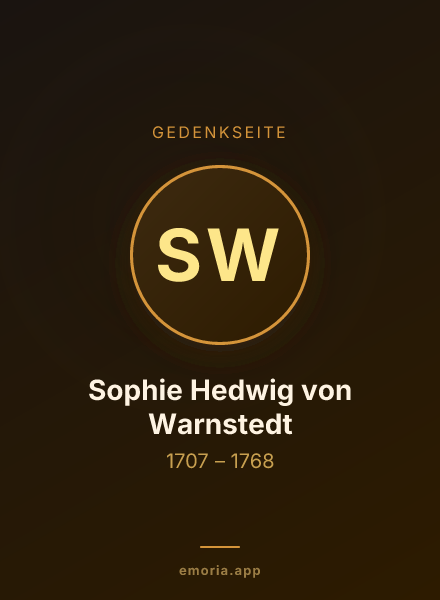 Gedenkportrait von Sophie Hedwig von Warnstedt