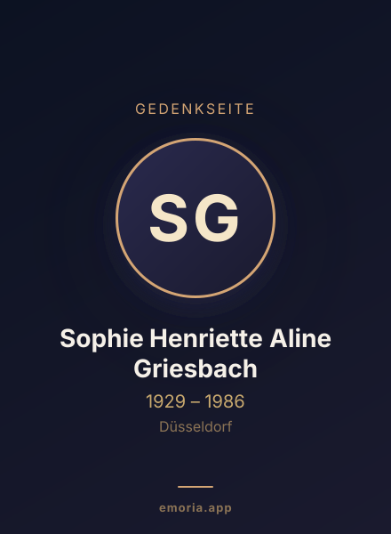 Gedenkportrait von Sophie Henriette Aline Griesbach