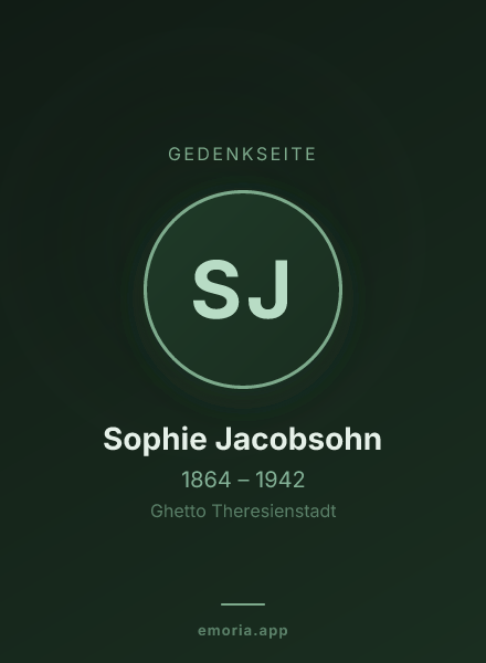 Gedenkportrait von Sophie Jacobsohn