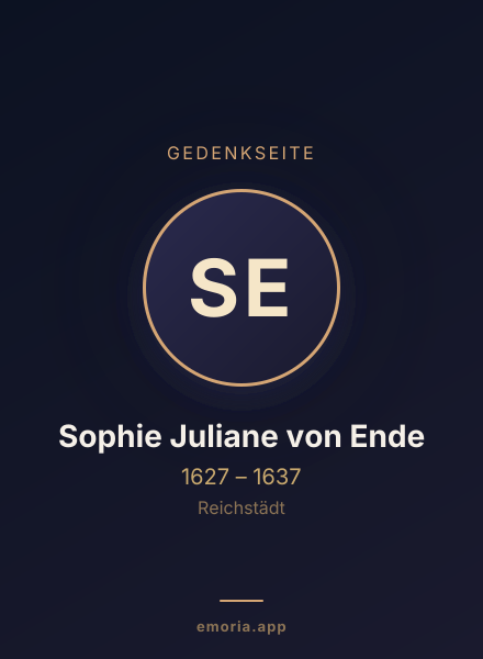 Gedenkportrait von Sophie Juliane von Ende