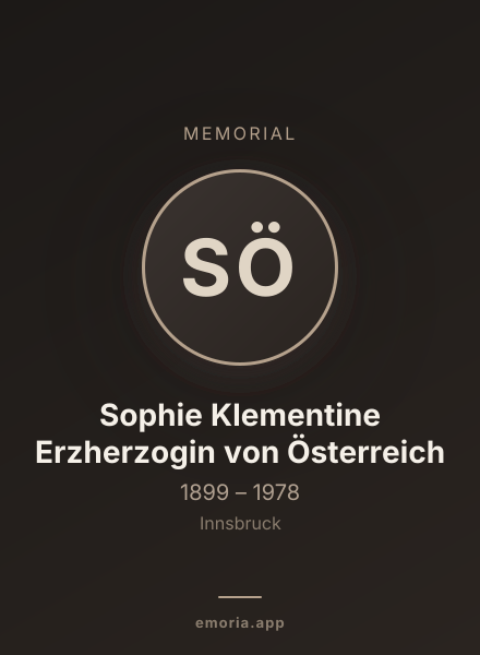 Memorial portrait of Sophie Klementine Erzherzogin von Österreich