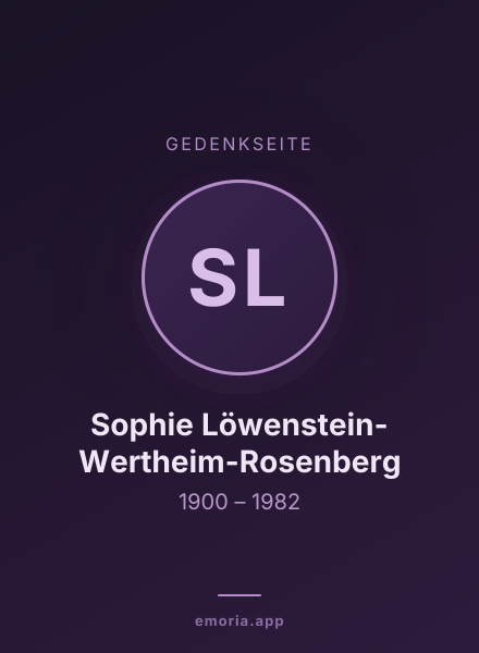 Gedenkportrait von Sophie Löwenstein-Wertheim-Rosenberg
