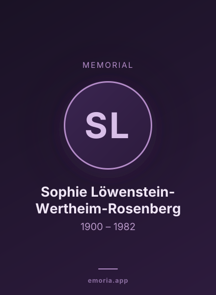 Memorial portrait of Sophie Löwenstein-Wertheim-Rosenberg