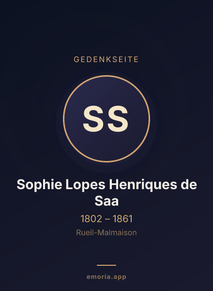 Gedenkportrait von Sophie Lopes Henriques de Saa