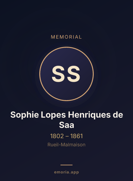 Memorial portrait of Sophie Lopes Henriques de Saa