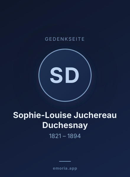 Gedenkportrait von Sophie-Louise Juchereau Duchesnay