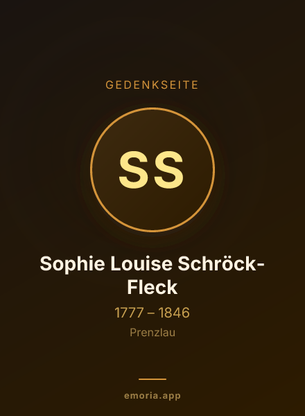 Gedenkportrait von Sophie Louise Schröck-Fleck