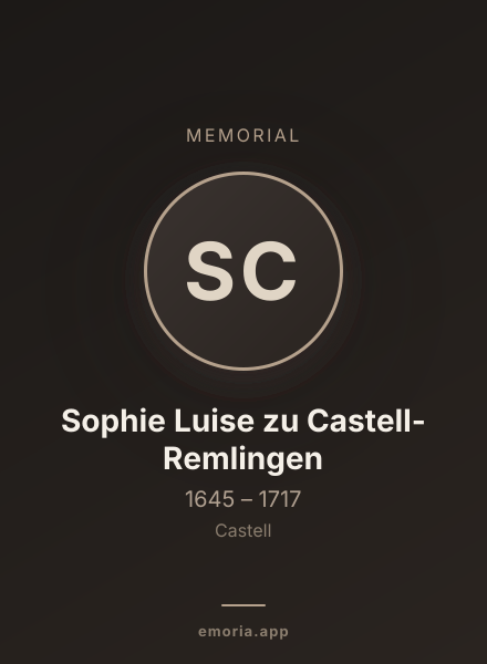 Memorial portrait of Sophie Luise zu Castell-Remlingen