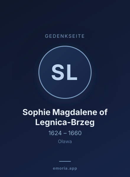 Gedenkportrait von Sophie Magdalene of Legnica-Brzeg