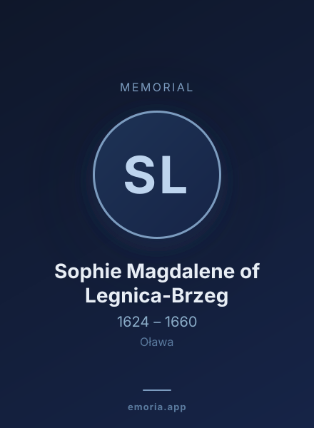 Memorial portrait of Sophie Magdalene of Legnica-Brzeg