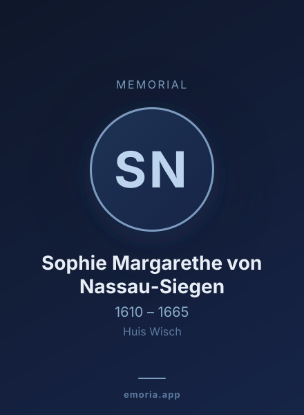 Memorial portrait of Sophie Margarethe von Nassau-Siegen