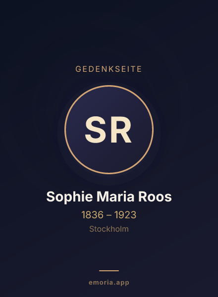 Gedenkportrait von Sophie Maria Roos
