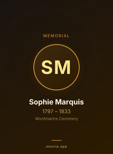 Memorial portrait of Sophie Marquis