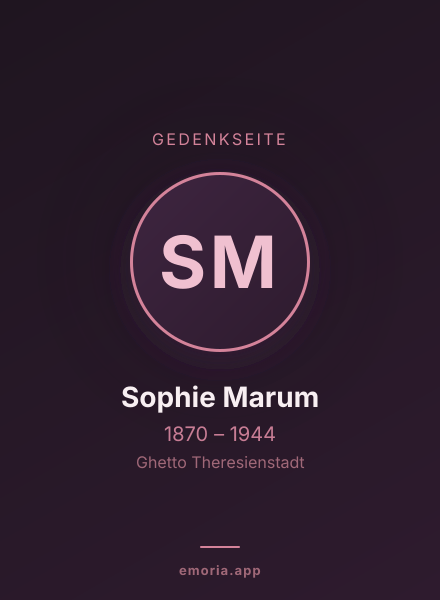 Gedenkportrait von Sophie Marum