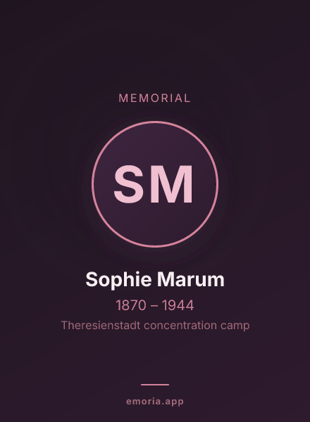 Memorial portrait of Sophie Marum