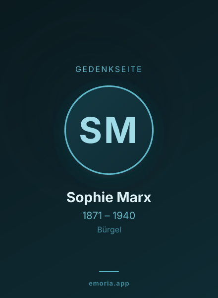 Gedenkportrait von Sophie Marx