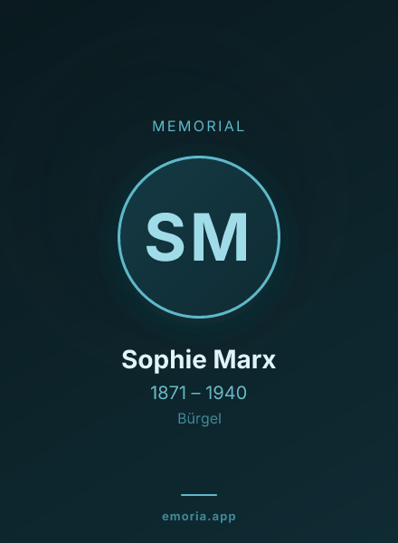 Memorial portrait of Sophie Marx