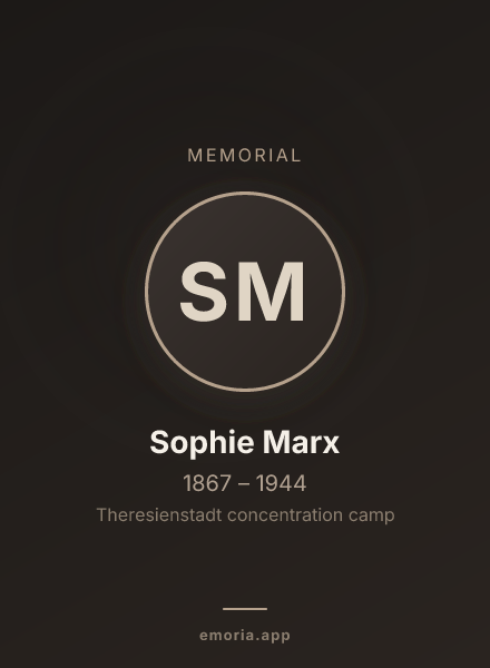 Memorial portrait of Sophie Marx