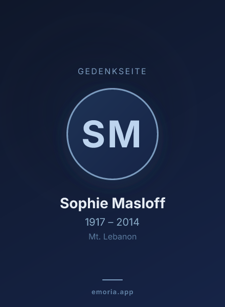 Gedenkportrait von Sophie Masloff